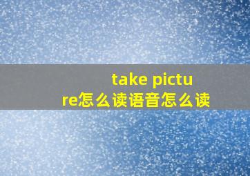 take picture怎么读语音怎么读